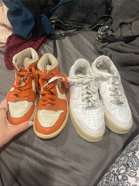 VINTAGE BUNDLE: Nike Air Jordan 1 Syracuse + Air Force 1 Low - Sz 7Y/8.5W